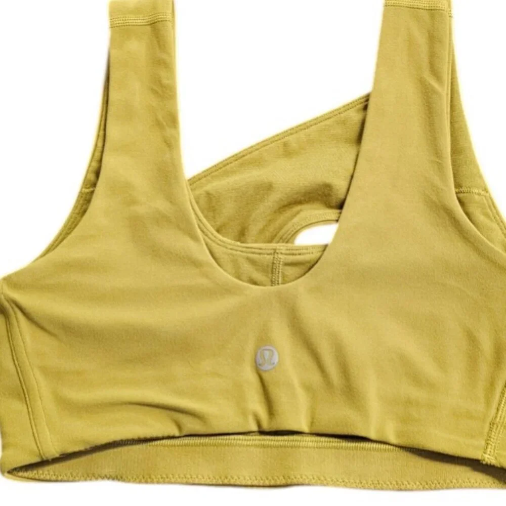 Lululemon Nulu Cross-Front Yoga Bra, Light Support, Auric Gold, Sports Bra, Sz 2 - Picture 5 of 6